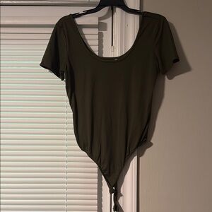 Eye Candy Green Tie Front Bodysuit